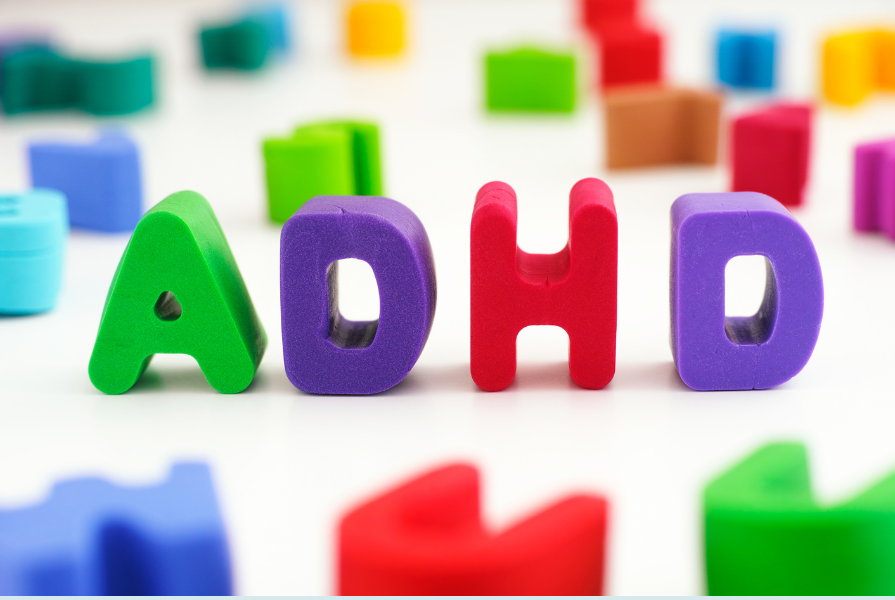colourful letters spelling ADHD